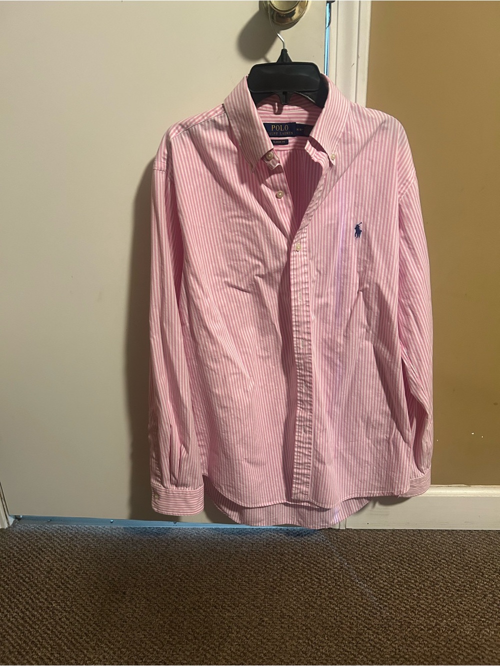 Polo by Ralph Lauren Pink & White Striped Button-Down Shirt